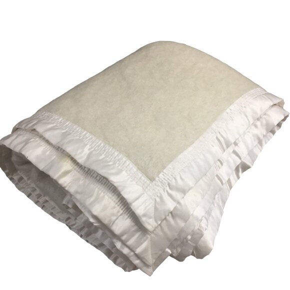 King Blanket Pure Mohair Pile Ivory Rare ST. ALBANS Australia $900USD Never Used - Picture 1 of 12